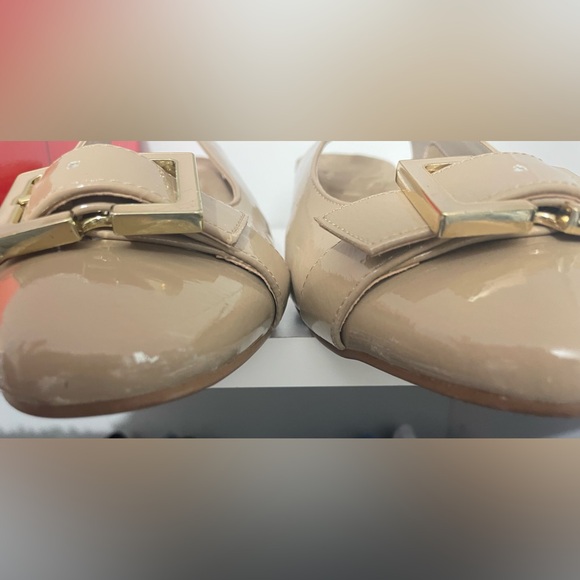 Taupe block heel comfy pumps; worn once - Picture 4 of 4